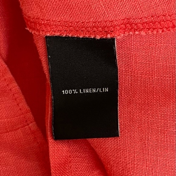 Lafayette 148 Button Front Blouse Size 10 Pink 3/4 Sleeve Top 100% Linen - Picture 7 of 8